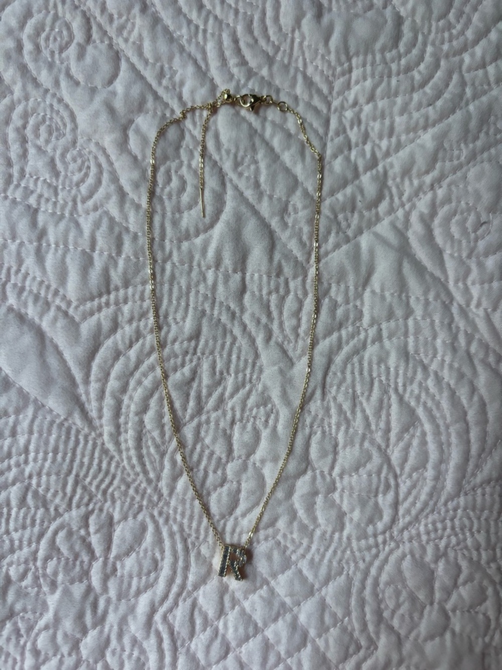 Gold Letter 'R' Pendant Necklace - Women Jewelry